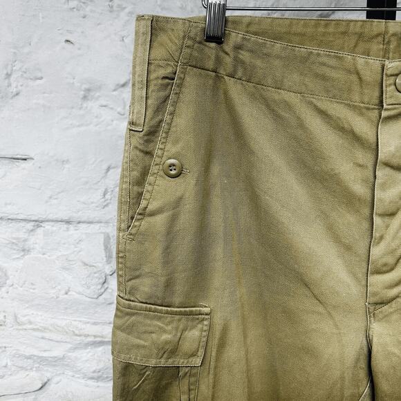 Vintage Military Cargo Jogger Pants Khaki Paratrooper Button Fly Army - Picture 2 of 13